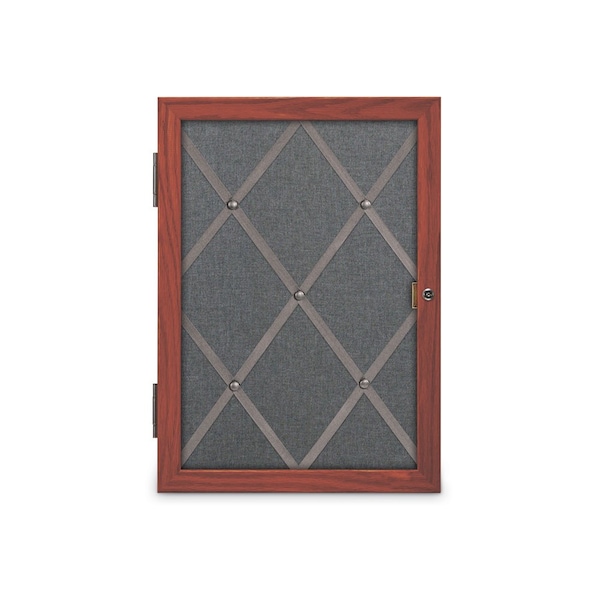 Sliding Door 16" Wood Framed Display Cas, UVDC1649-OAK-PEARL